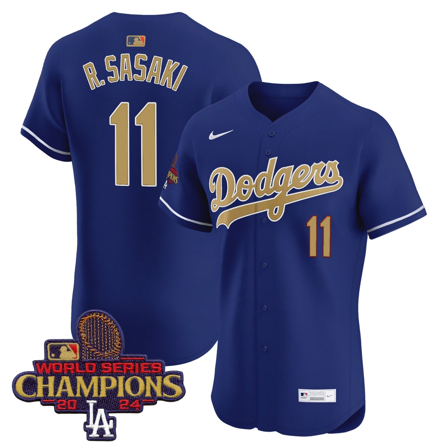 Men's Dodgers 2025 Gold Vapor Premier Elite Jersey - All Stitched