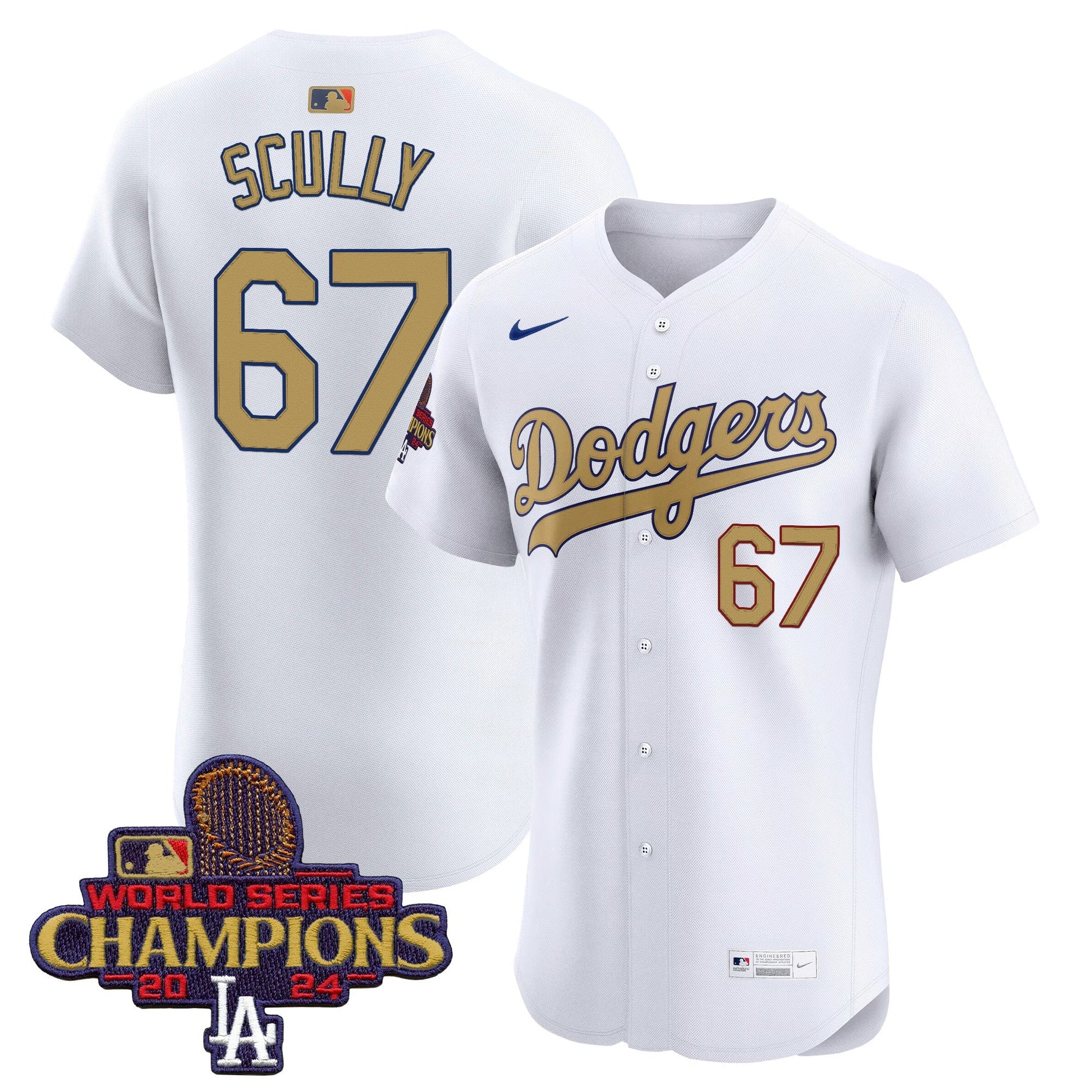 Men's Dodgers 2025 Gold Vapor Premier Elite Jersey - All Stitched