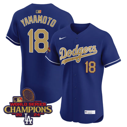 Men's Dodgers 2025 Gold Vapor Premier Elite Jersey - All Stitched