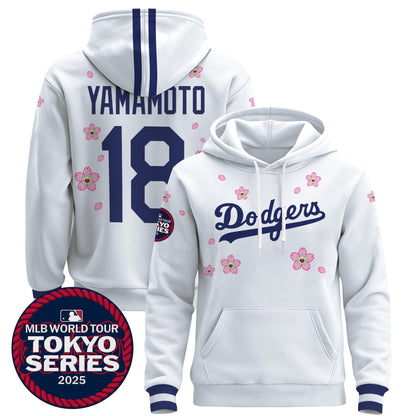 Men's Dodgers Tokyo Series 2025 Pullover Hoodie V2 - All Stitched