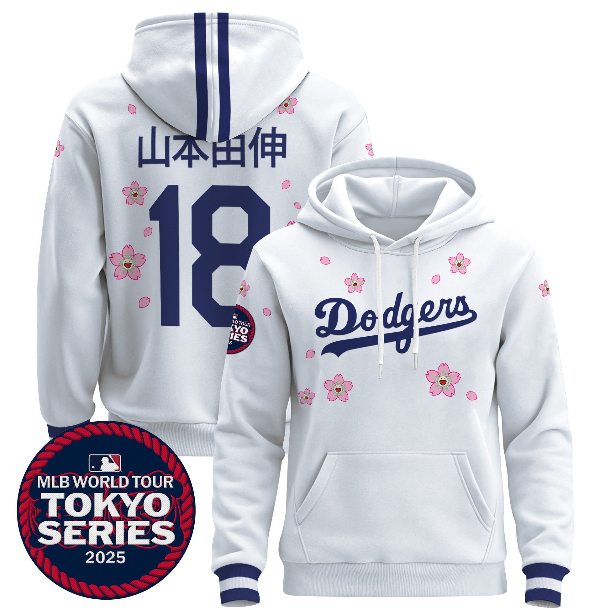 Men's Dodgers Tokyo Series 2025 Pullover Hoodie V2 - All Stitched