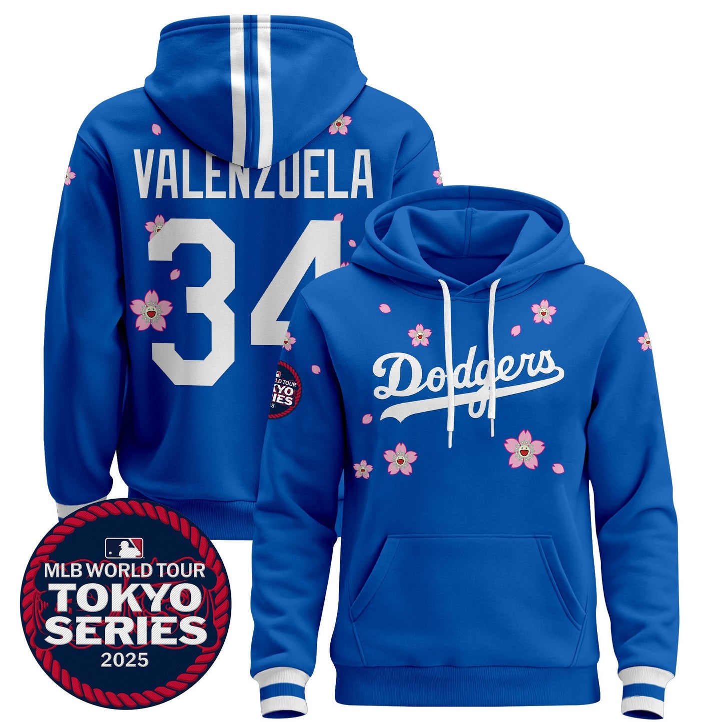 Men's Dodgers Tokyo Series 2025 Pullover Hoodie V2 - All Stitched