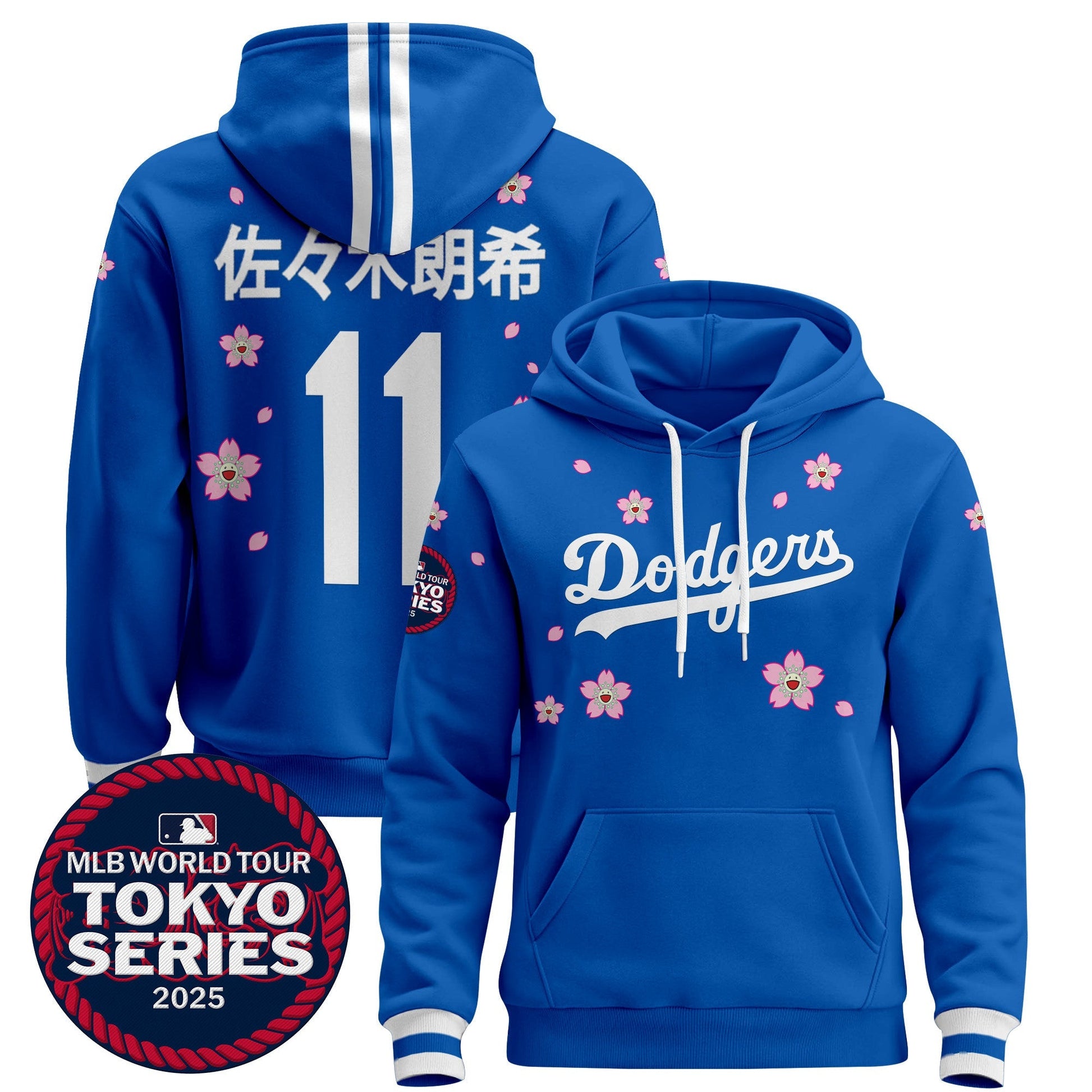 Men's Dodgers Tokyo Series 2025 Pullover Hoodie V2 - All Stitched