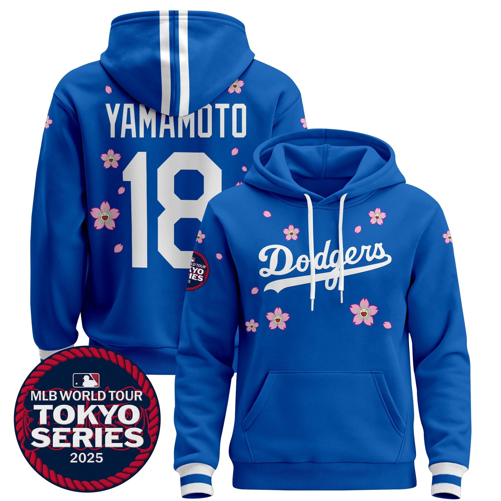 Men's Dodgers Tokyo Series 2025 Pullover Hoodie V2 - All Stitched