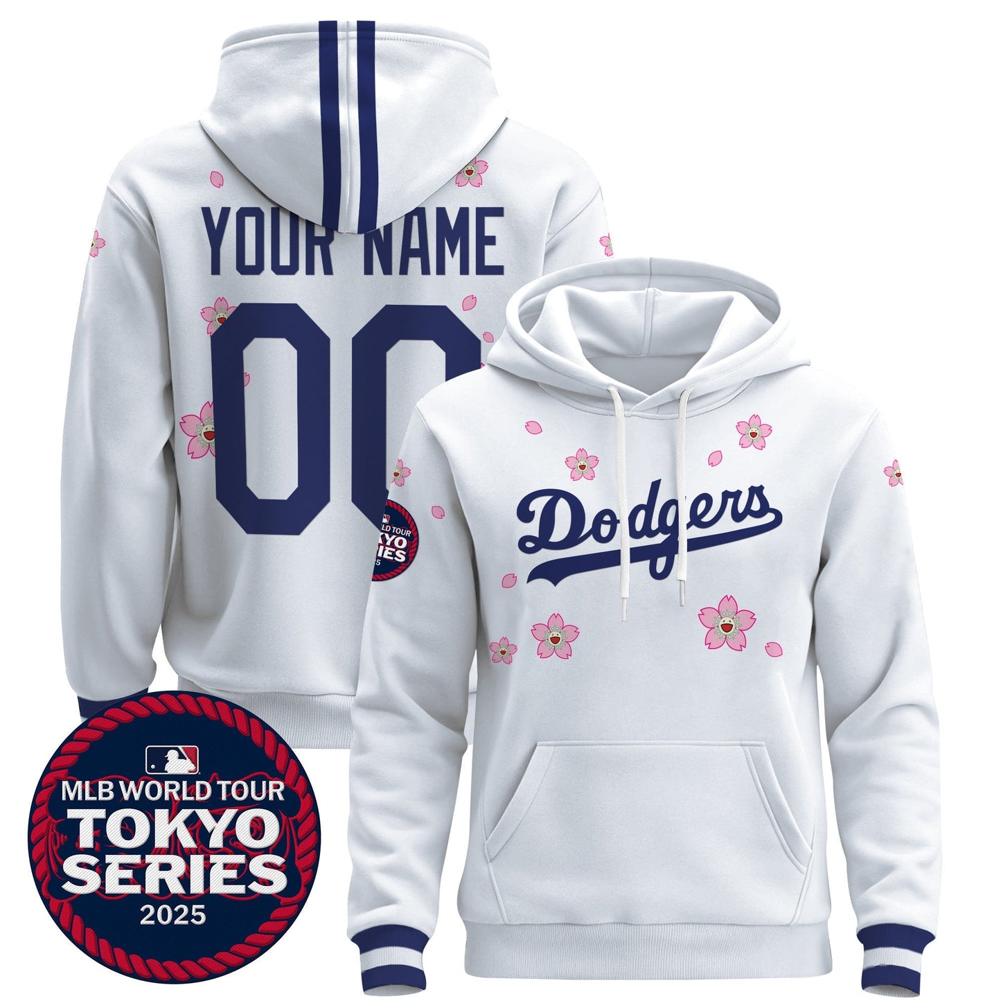 Dodgers Tokyo Series 2025 Custom Pullover Hoodie V2 - All Stitched