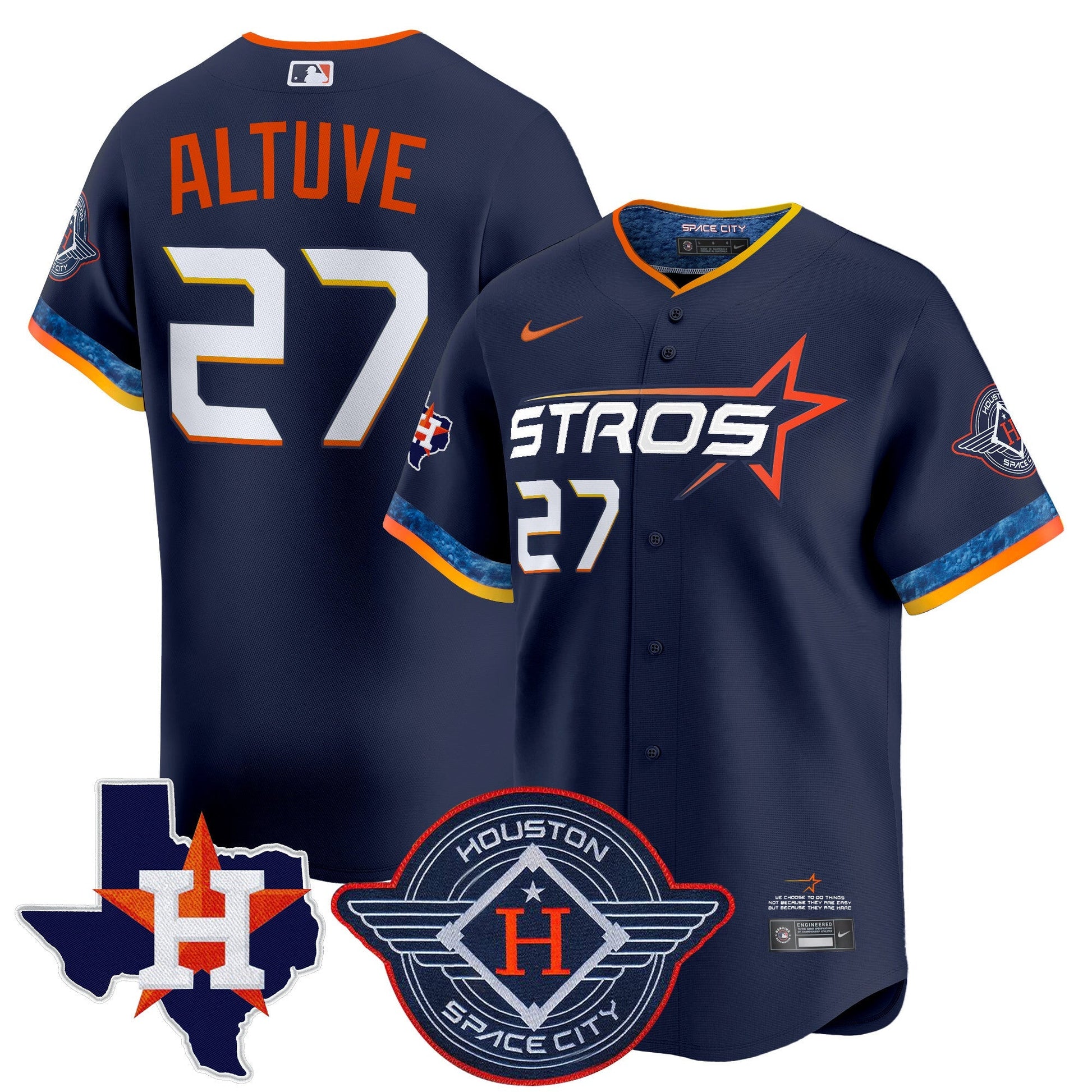 Men's Houston Astros 2025 City Connect Texas Patch Vapor Premier Limited Jersey - All Stitched