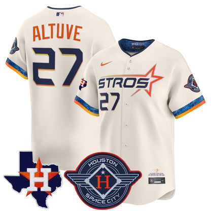 Men's Houston Astros 2025 City Connect Texas Patch Vapor Premier Limited Jersey - All Stitched