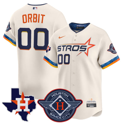 Men's Houston Astros 2025 City Connect Texas Patch Vapor Premier Limited Jersey - All Stitched