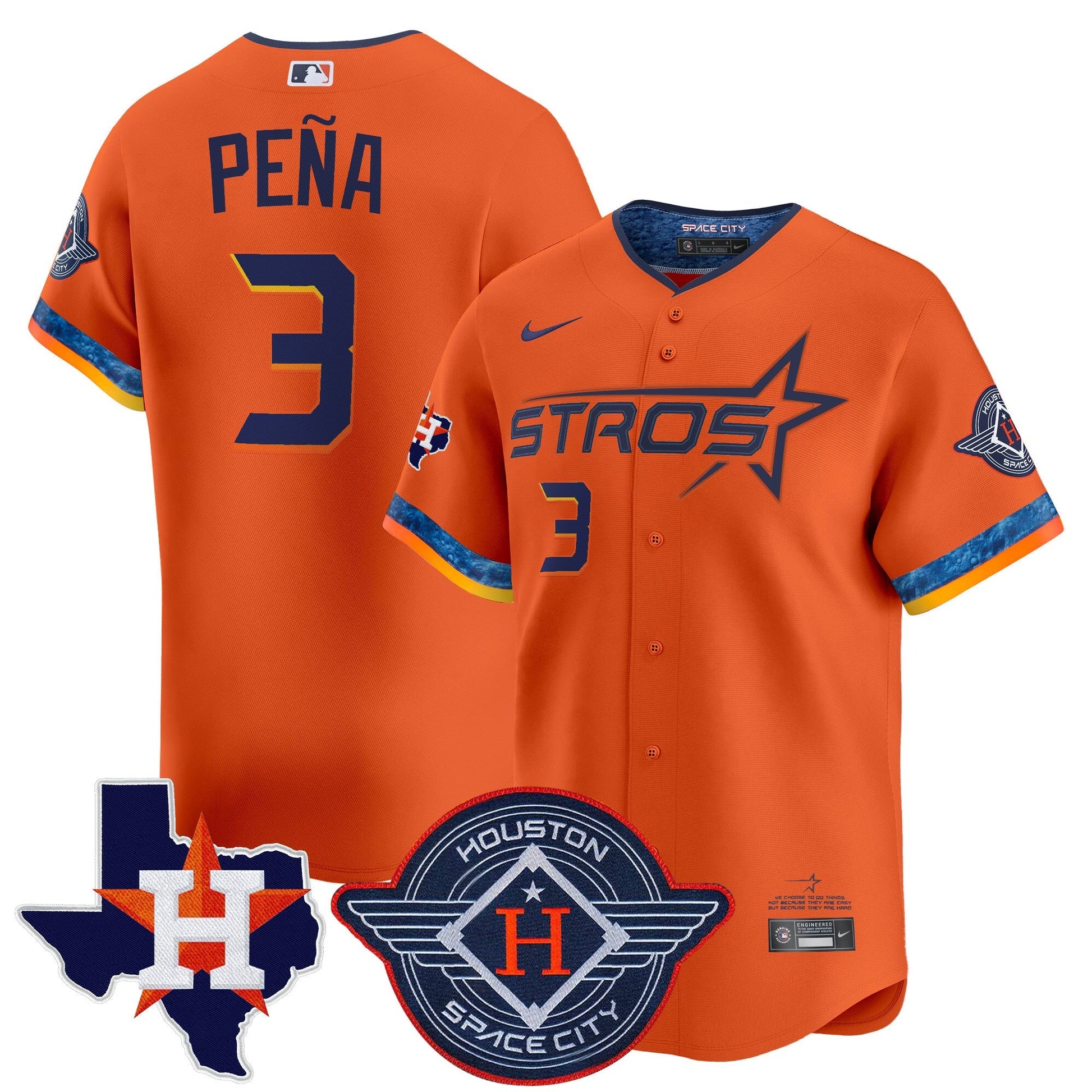 Men's Houston Astros 2025 City Connect Texas Patch Vapor Premier Limited Jersey - All Stitched