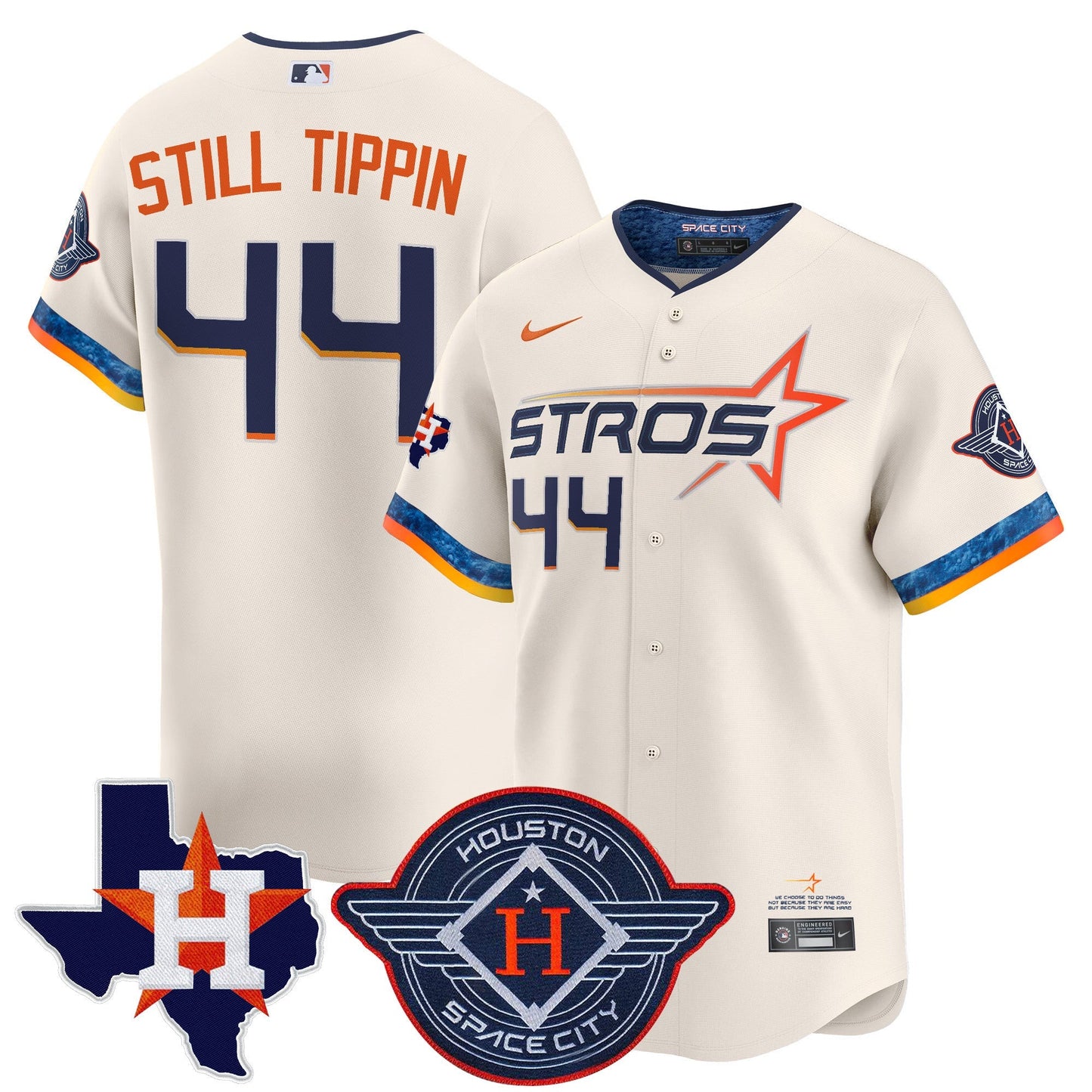 Men's Houston Astros 2025 City Connect Texas Patch Vapor Premier Limited Jersey - All Stitched