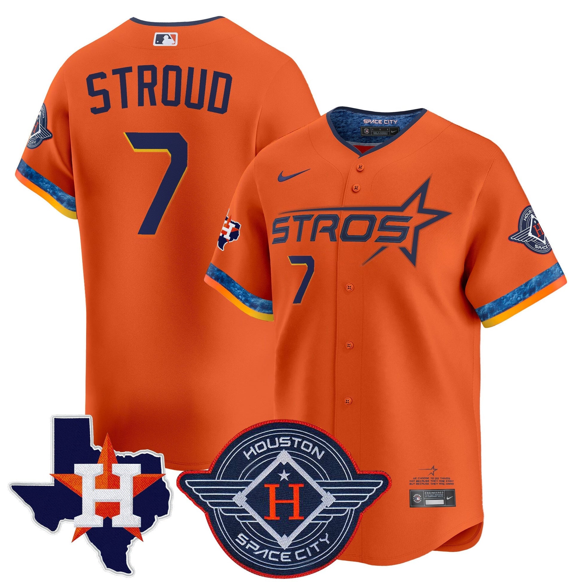 Men's Houston Astros 2025 City Connect Texas Patch Vapor Premier Limited Jersey - All Stitched