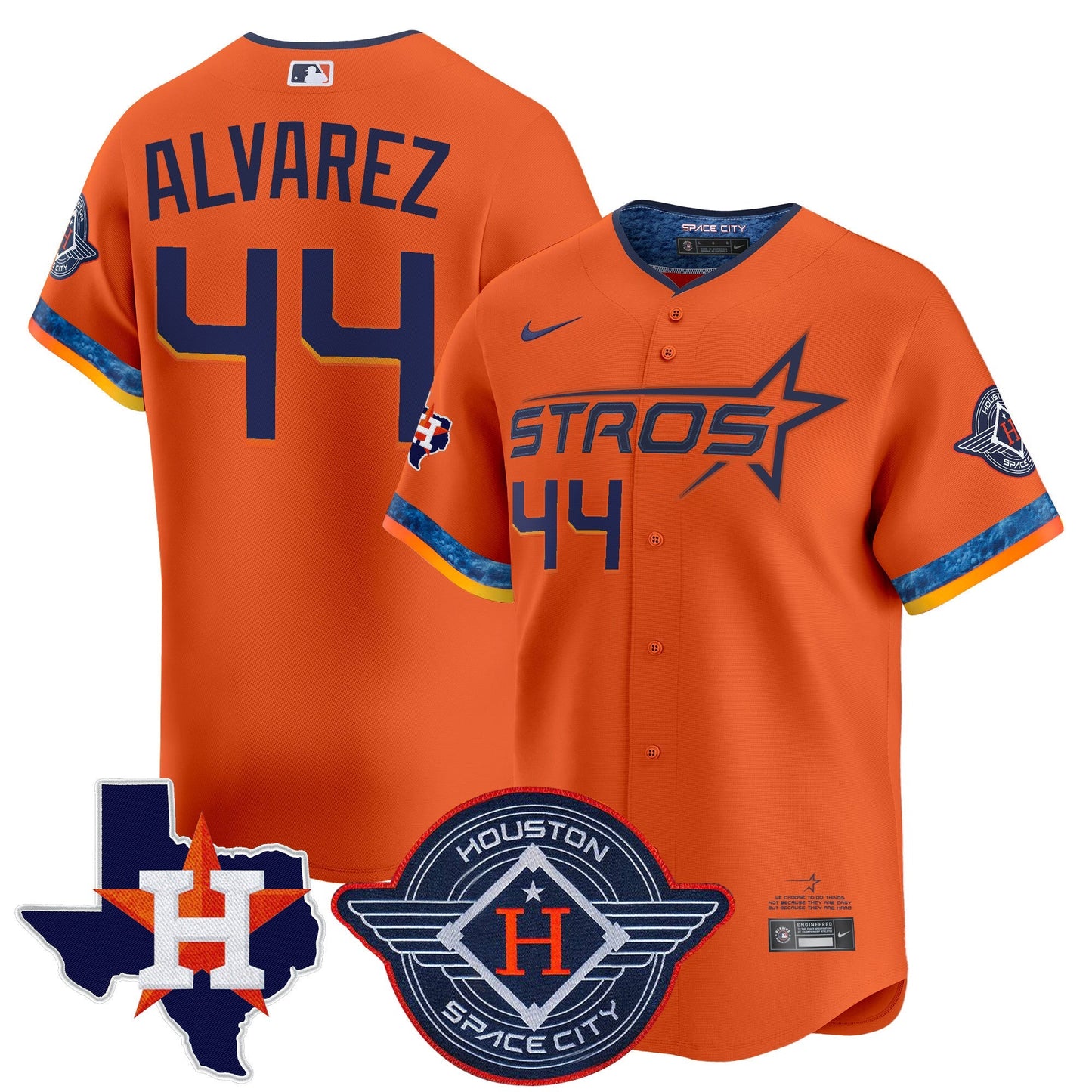 Men's Houston Astros 2025 City Connect Texas Patch Vapor Premier Limited Jersey - All Stitched