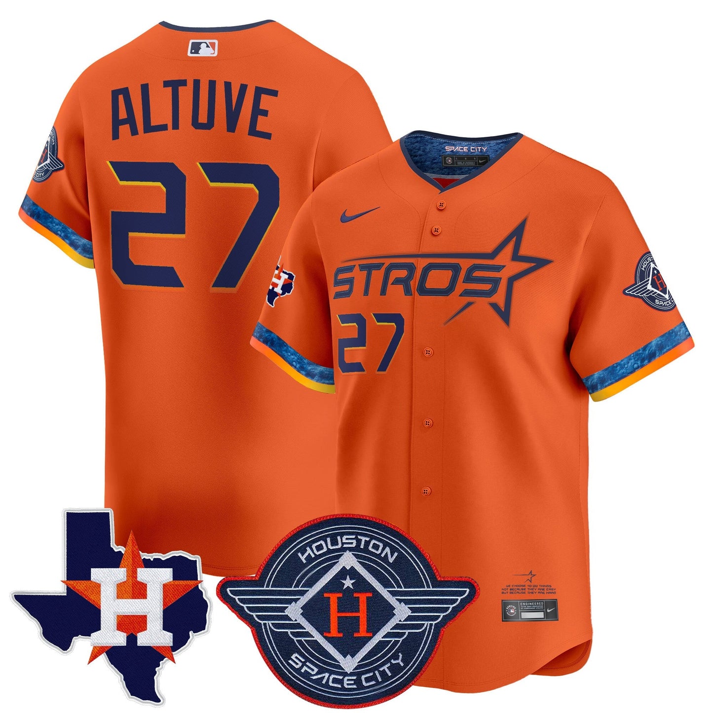 Men's Houston Astros 2025 City Connect Texas Patch Vapor Premier Limited Jersey - All Stitched