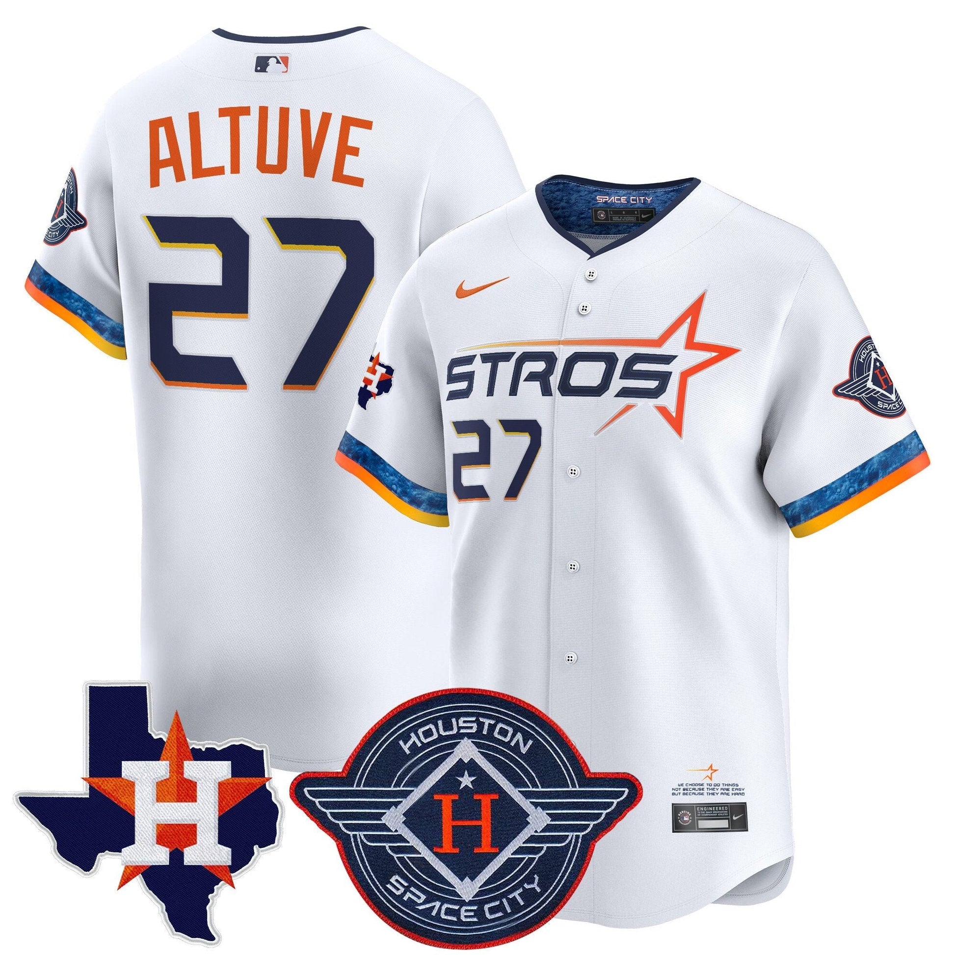 Men's Houston Astros 2025 City Connect Texas Patch Vapor Premier Limited Jersey - All Stitched
