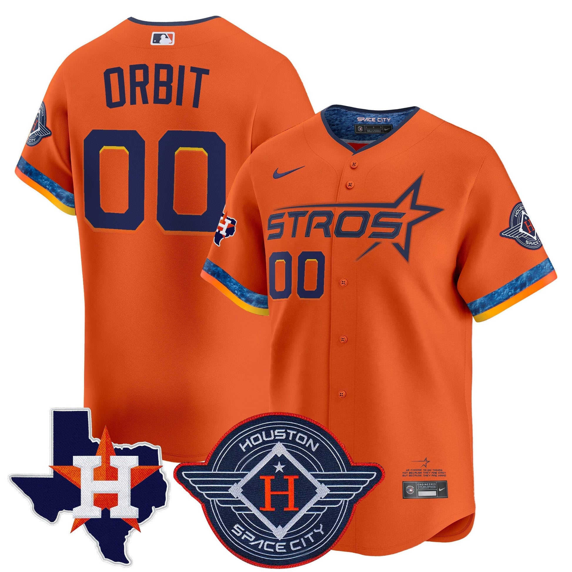 Men's Houston Astros 2025 City Connect Texas Patch Vapor Premier Limited Jersey - All Stitched