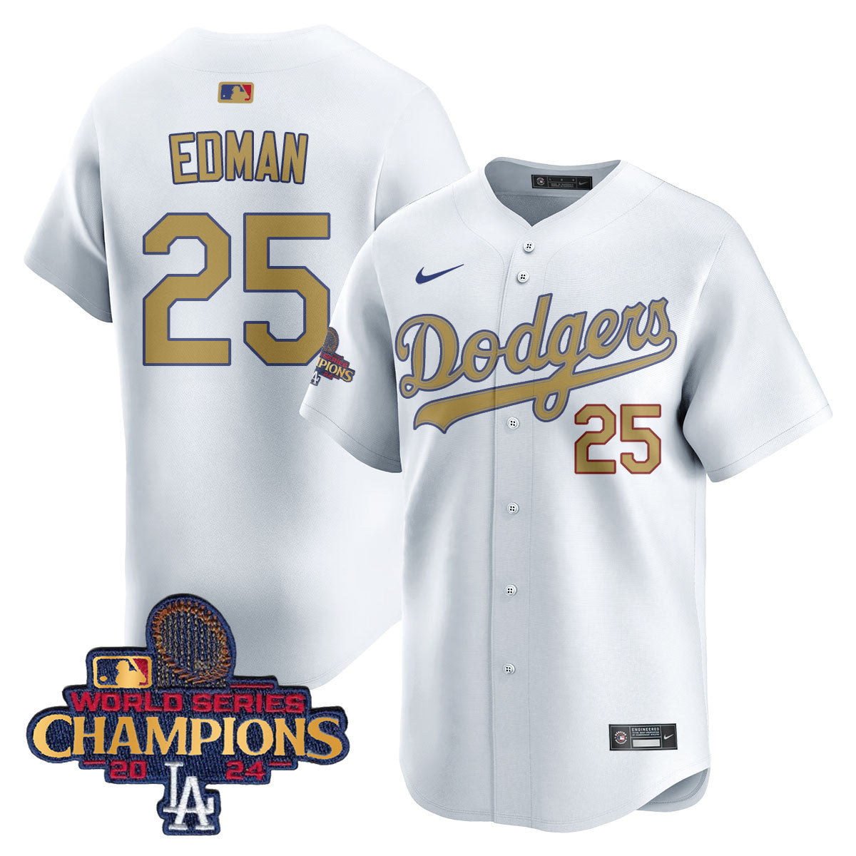 Men's Los Angeles Dodgers Gold 2025 Jersey - All Stitched