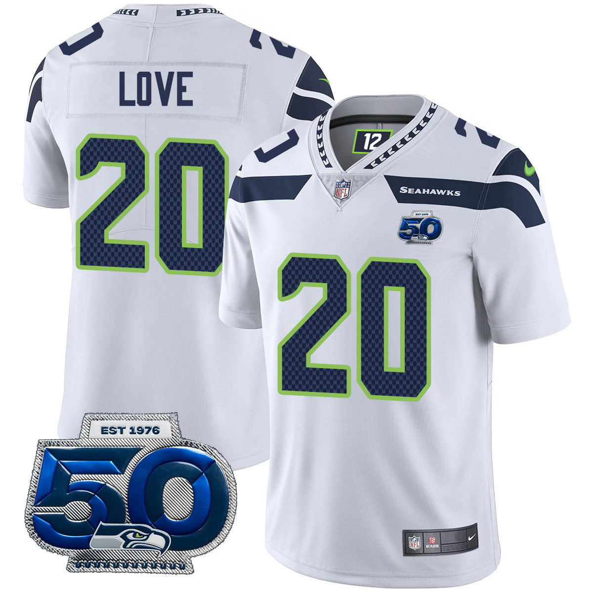 Seattle Seahawks 50th Season Vapor Limited Jersey - All Stitched