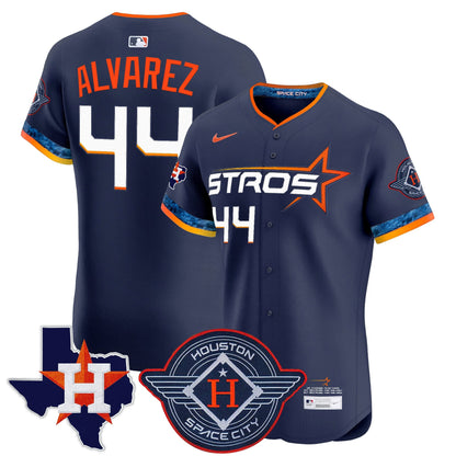 Men's Houston Astros 2025 City Connect Texas Patch Vapor Premier Elite Jersey - All Stitched