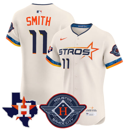 Men's Houston Astros 2025 City Connect Texas Patch Vapor Premier Elite Jersey - All Stitched