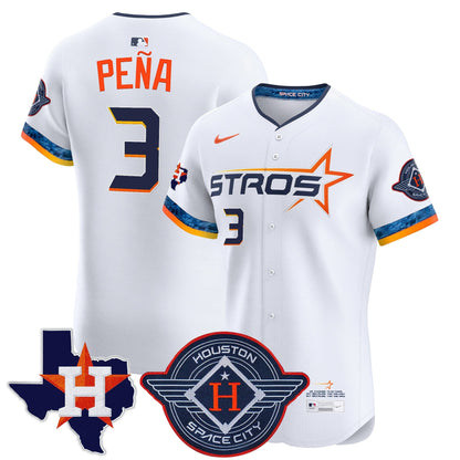 Men's Houston Astros 2025 City Connect Texas Patch Vapor Premier Elite Jersey - All Stitched