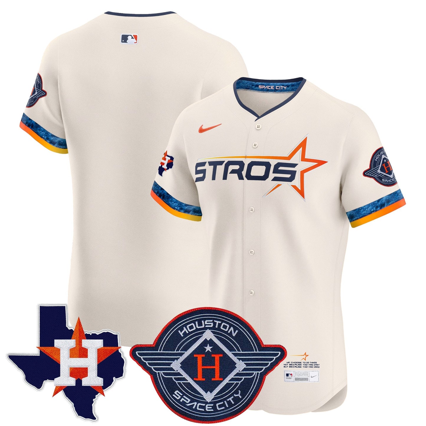 Men's Houston Astros 2025 City Connect Texas Patch Vapor Premier Elite Jersey - All Stitched