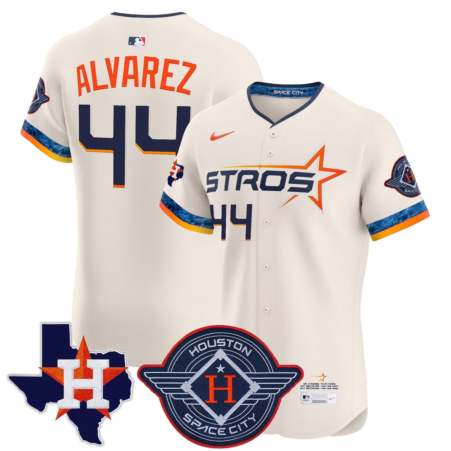 Men's Houston Astros 2025 City Connect Texas Patch Vapor Premier Elite Jersey - All Stitched