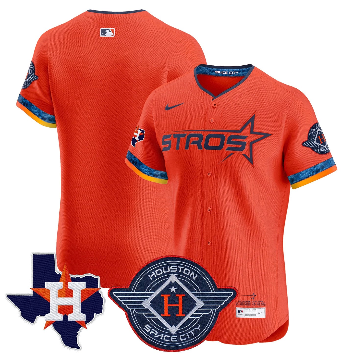 Men's Houston Astros 2025 City Connect Texas Patch Vapor Premier Elite Jersey - All Stitched