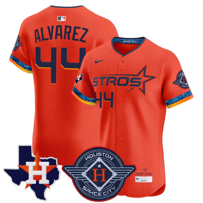 Men's Houston Astros 2025 City Connect Texas Patch Vapor Premier Elite Jersey - All Stitched