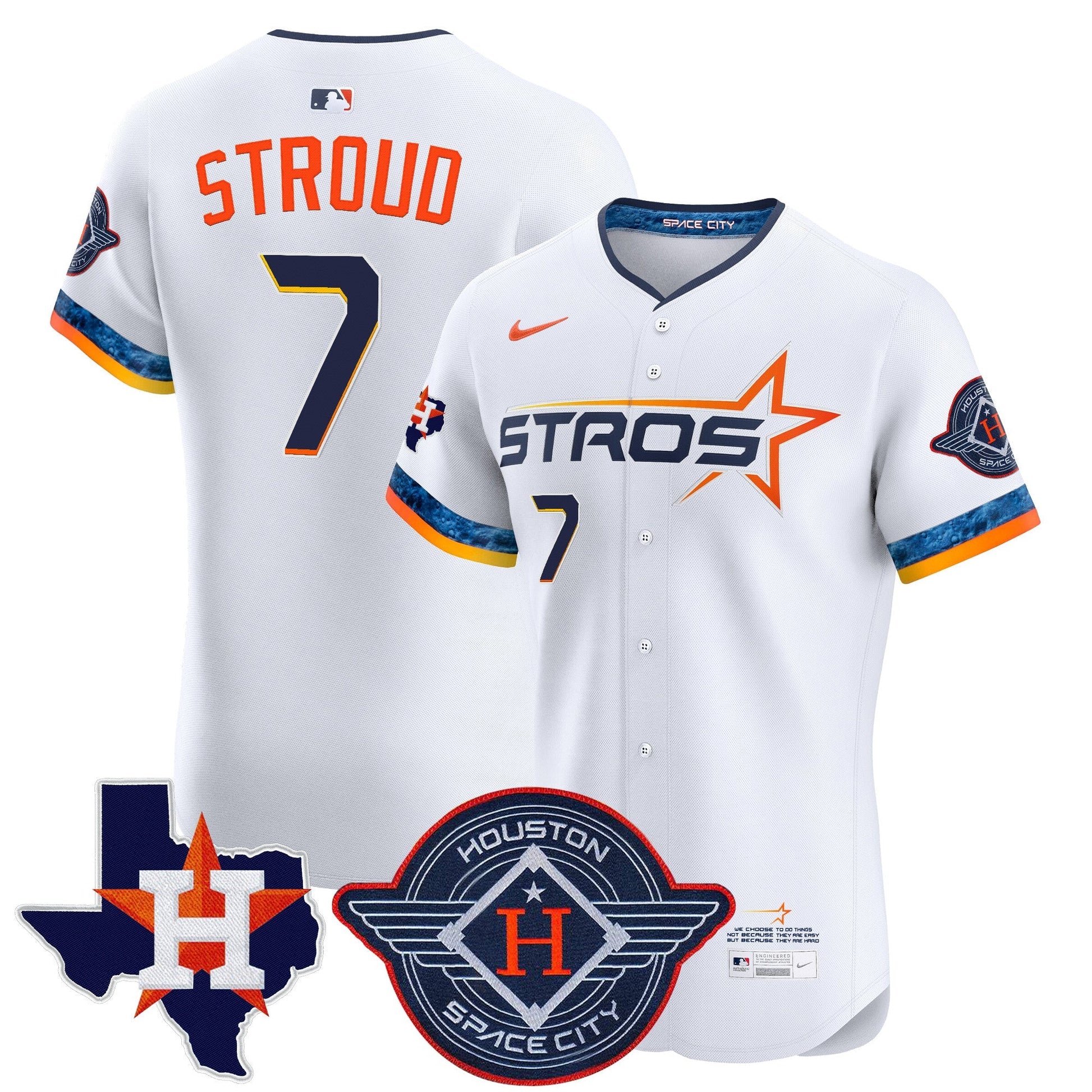 Men's Houston Astros 2025 City Connect Texas Patch Vapor Premier Elite Jersey - All Stitched