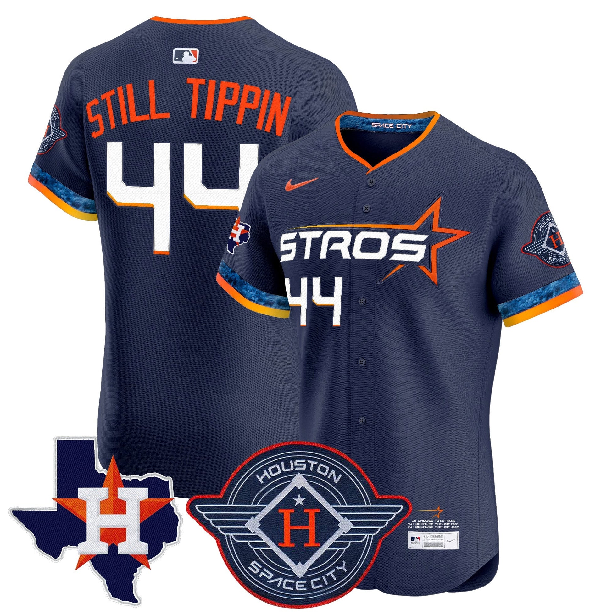 Men's Houston Astros 2025 City Connect Texas Patch Vapor Premier Elite Jersey - All Stitched