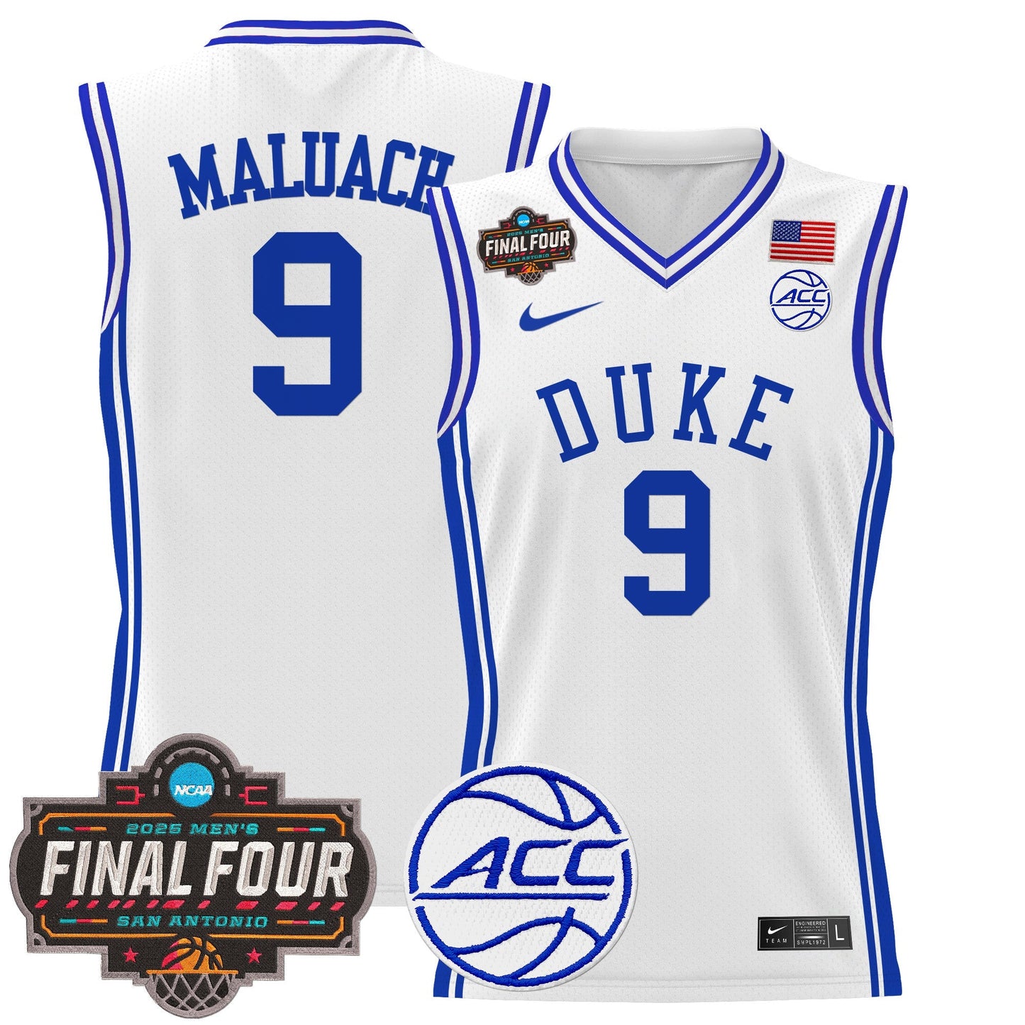 Men's Duke Blue Devils 2025 Final Four Patch Basketball Jersey - All Stitched