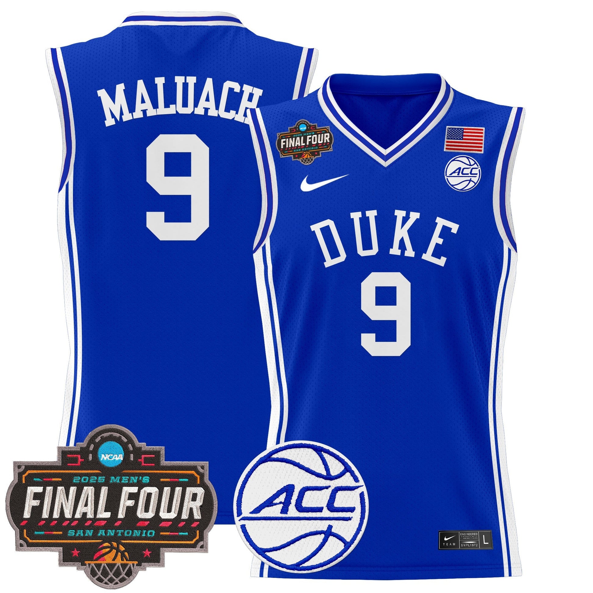 Men's Duke Blue Devils 2025 Final Four Patch Basketball Jersey - All Stitched