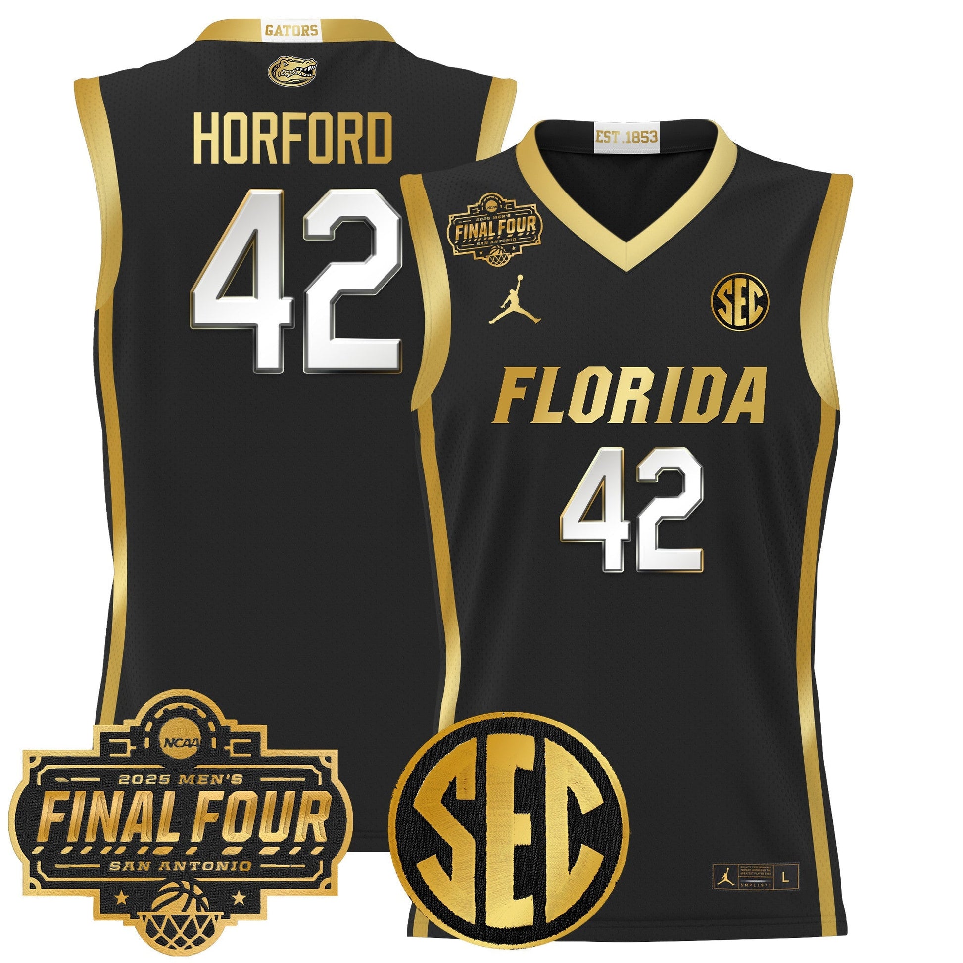 Men's Florida Gators 2025 Final Four Patch Basketball Jersey - All Stitched