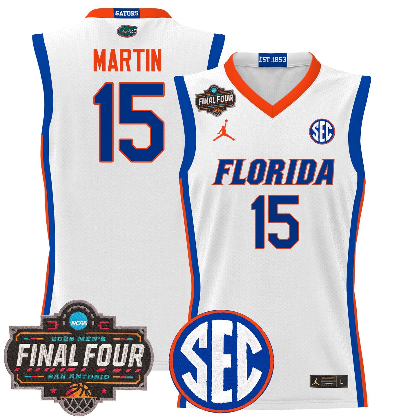 Men's Florida Gators 2025 Final Four Patch Basketball Jersey - All Stitched