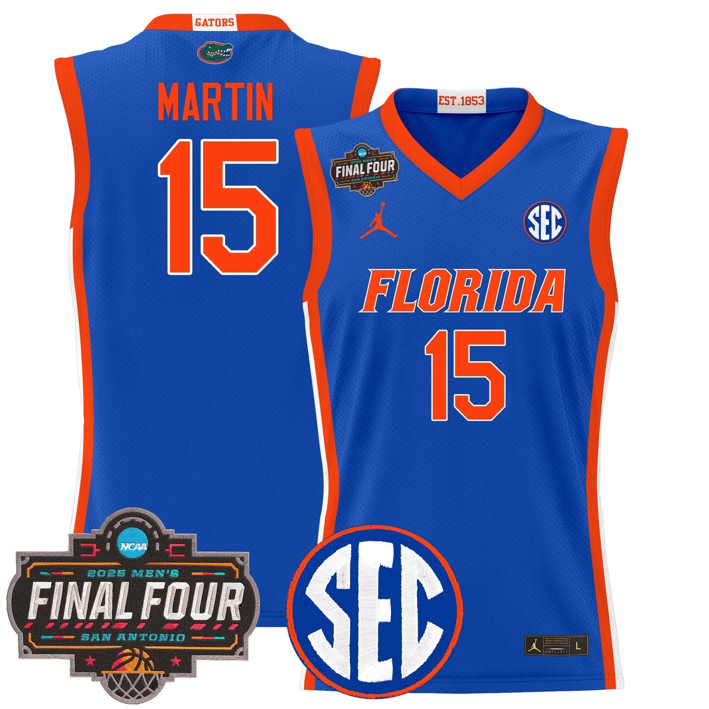 Men's Florida Gators 2025 Final Four Patch Basketball Jersey - All Stitched
