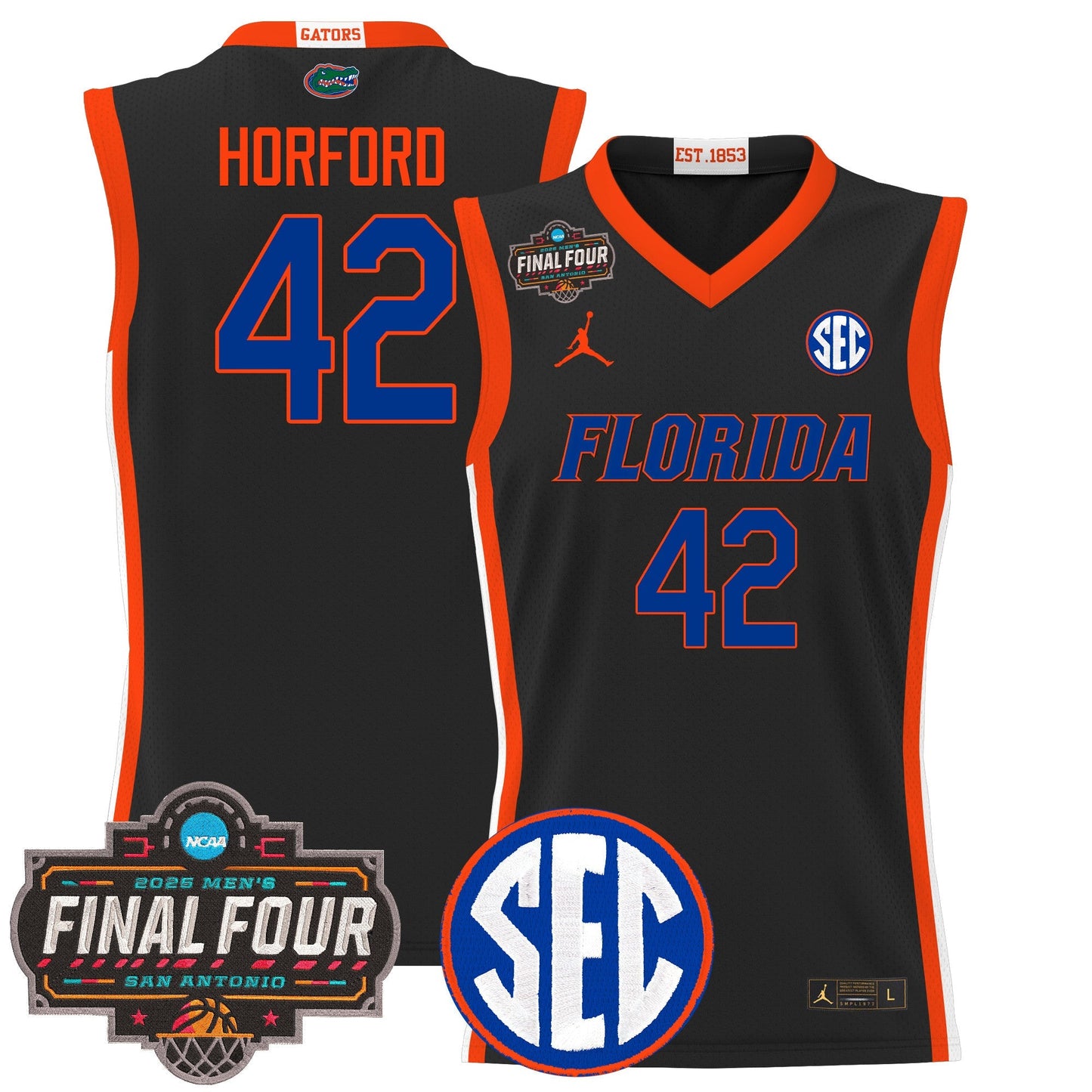 Men's Florida Gators 2025 Final Four Patch Basketball Jersey - All Stitched