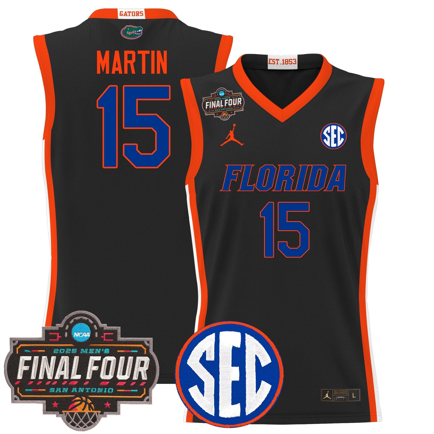 Men's Florida Gators 2025 Final Four Patch Basketball Jersey - All Stitched