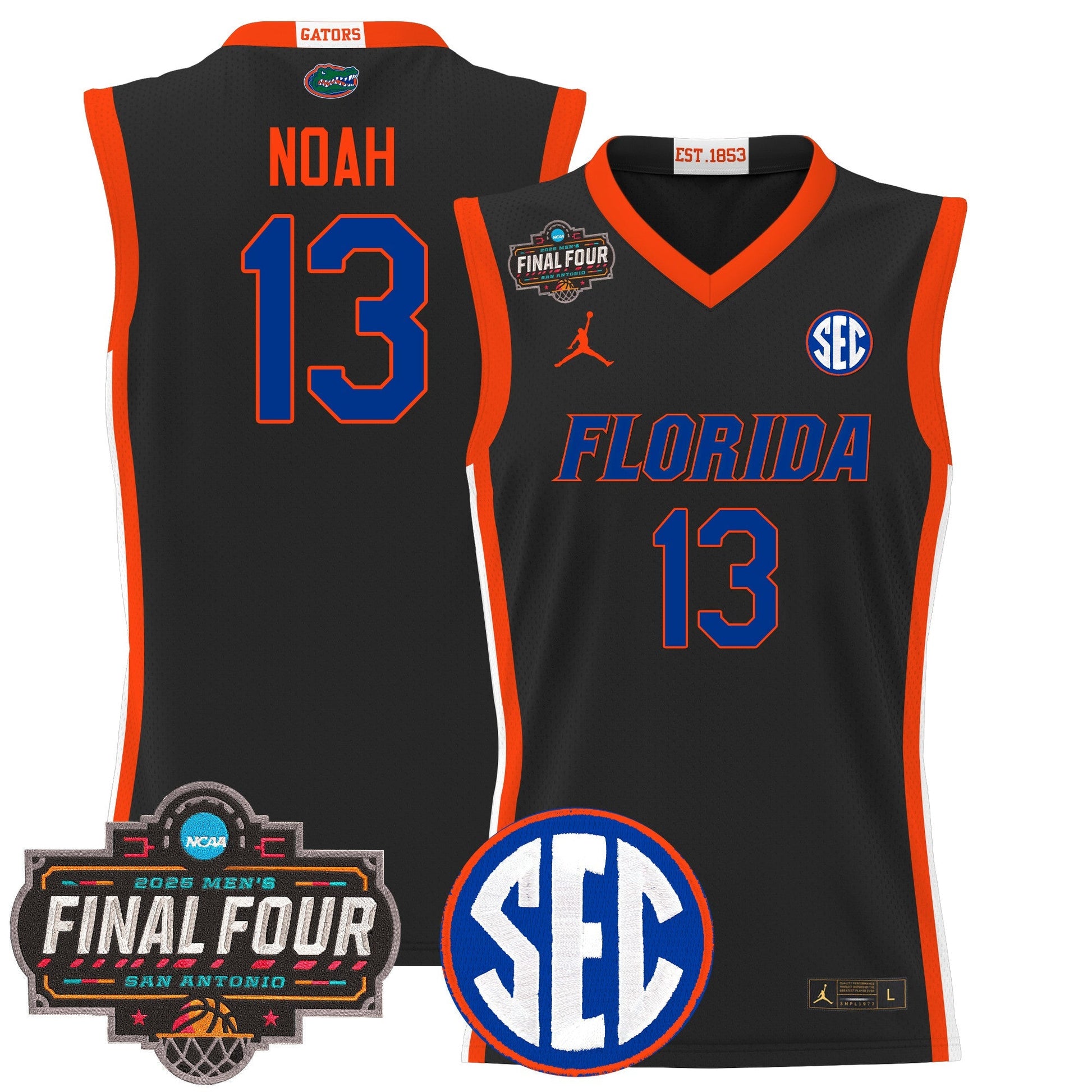 Men's Florida Gators 2025 Final Four Patch Basketball Jersey - All Stitched
