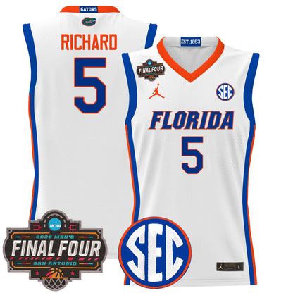 Men's Florida Gators 2025 Final Four Patch Basketball Jersey - All Stitched