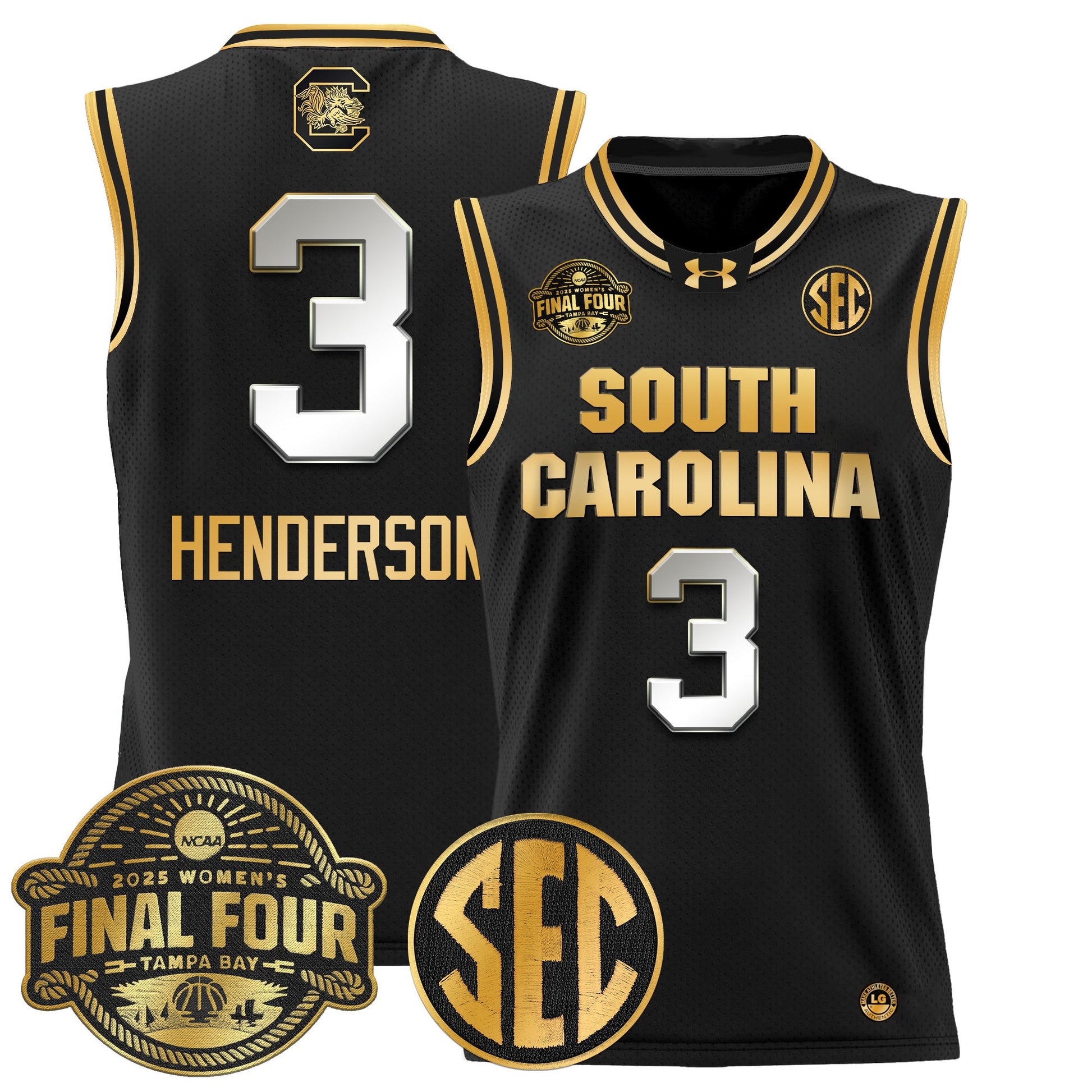 Men's Size - South Carolina Gamecocks 2025 Sec Women's Final Four Patch Lightweight Basketball Jersey - All Stitched