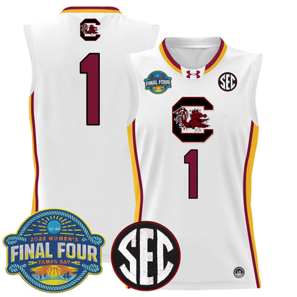 Men's Size - South Carolina Gamecocks 2025 Sec Women's Final Four Patch Lightweight Basketball Jersey - All Stitched