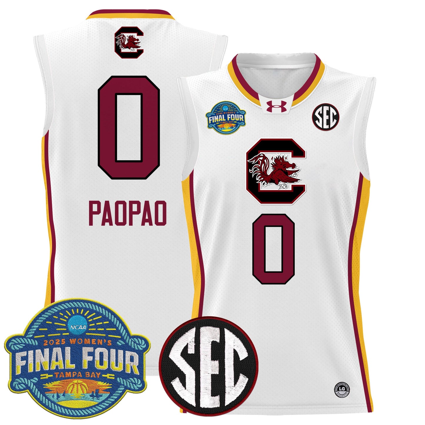 Men's Size - South Carolina Gamecocks 2025 Sec Women's Final Four Patch Lightweight Basketball Jersey - All Stitched
