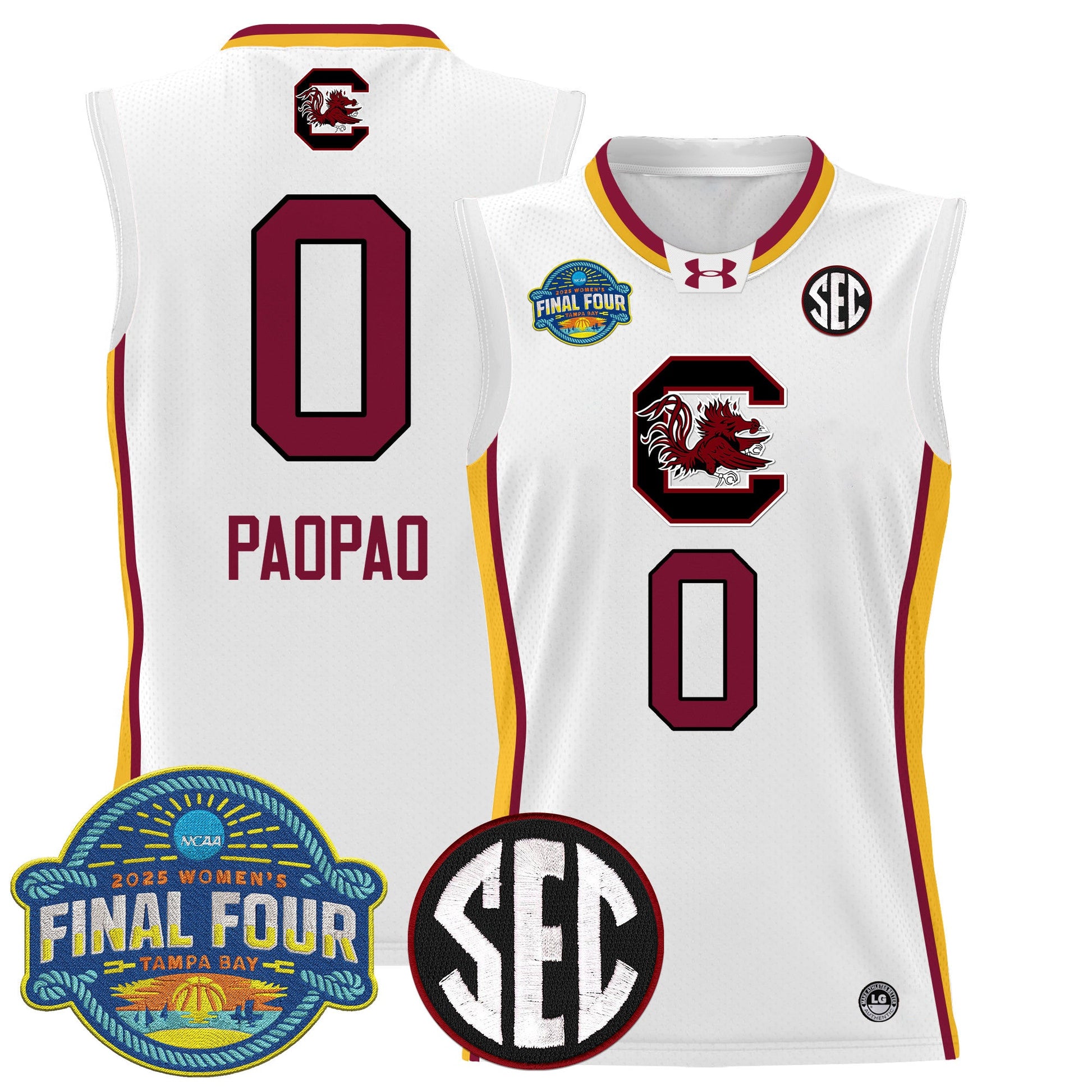 Men's Size - South Carolina Gamecocks 2025 Sec Women's Final Four Patch Lightweight Basketball Jersey - All Stitched