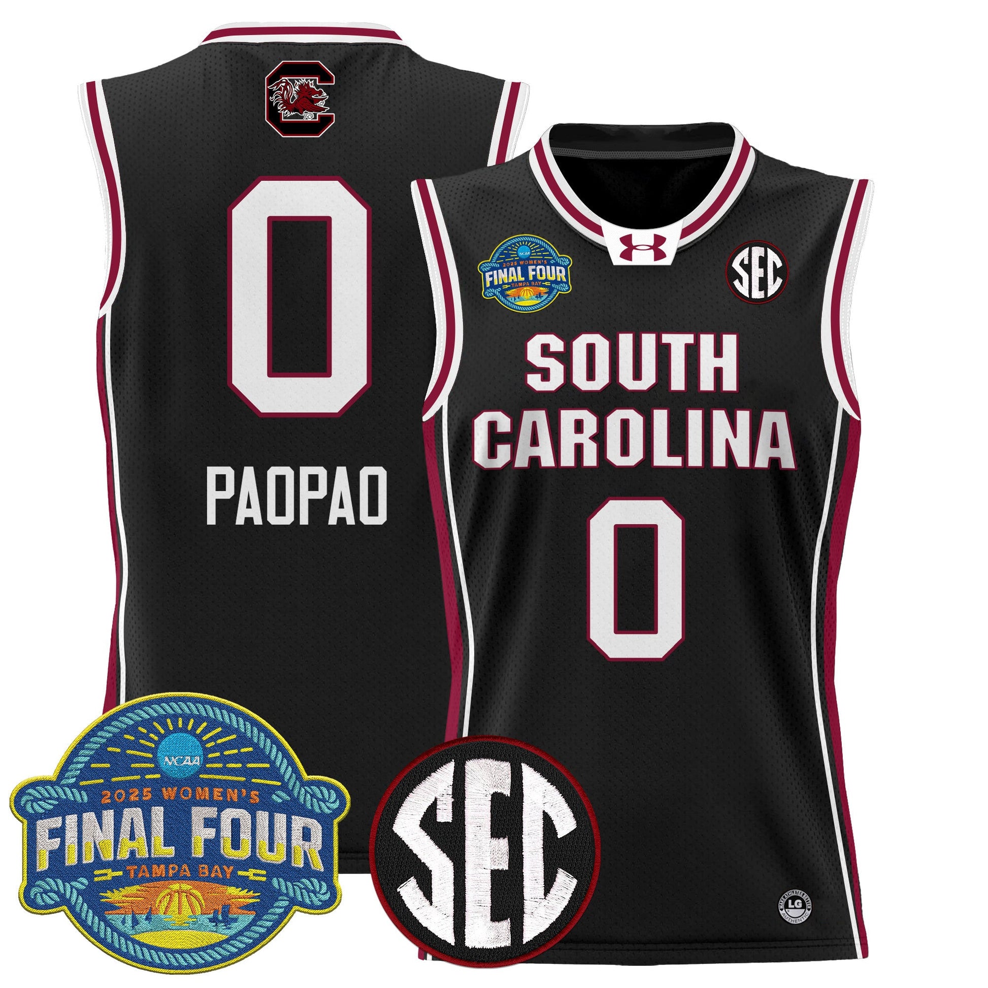Men's Size - South Carolina Gamecocks 2025 Sec Women's Final Four Patch Lightweight Basketball Jersey - All Stitched