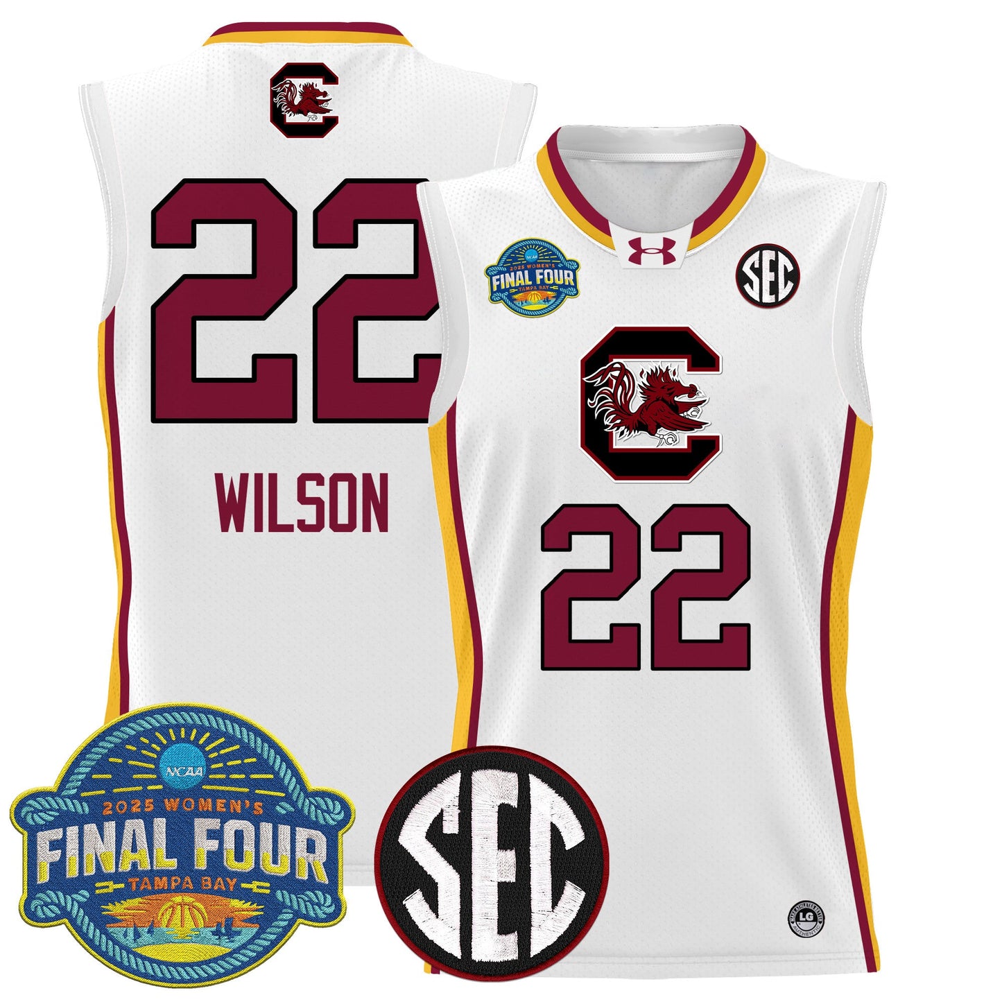Men's Size - South Carolina Gamecocks 2025 Sec Women's Final Four Patch Lightweight Basketball Jersey - All Stitched