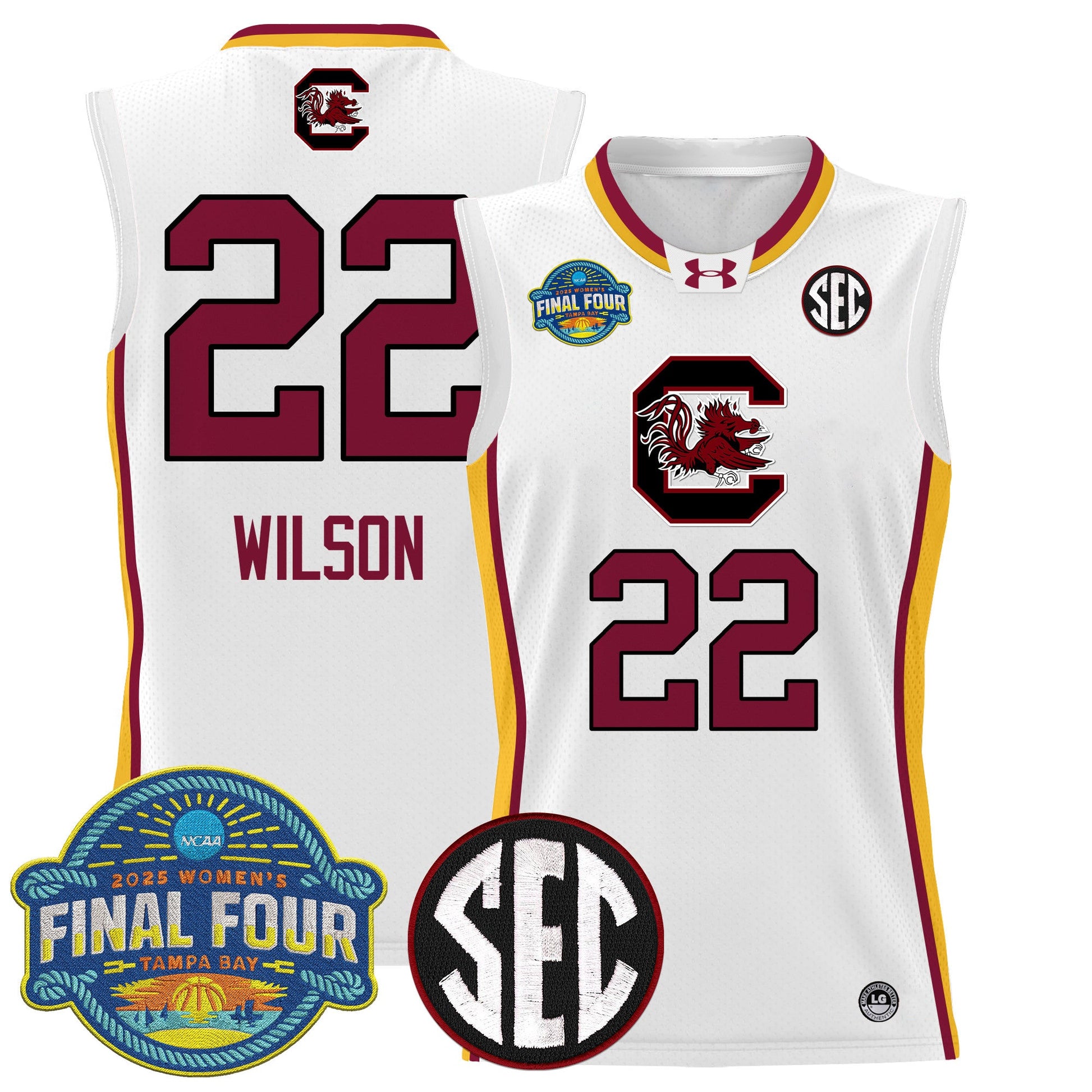 Men's Size - South Carolina Gamecocks 2025 Sec Women's Final Four Patch Lightweight Basketball Jersey - All Stitched