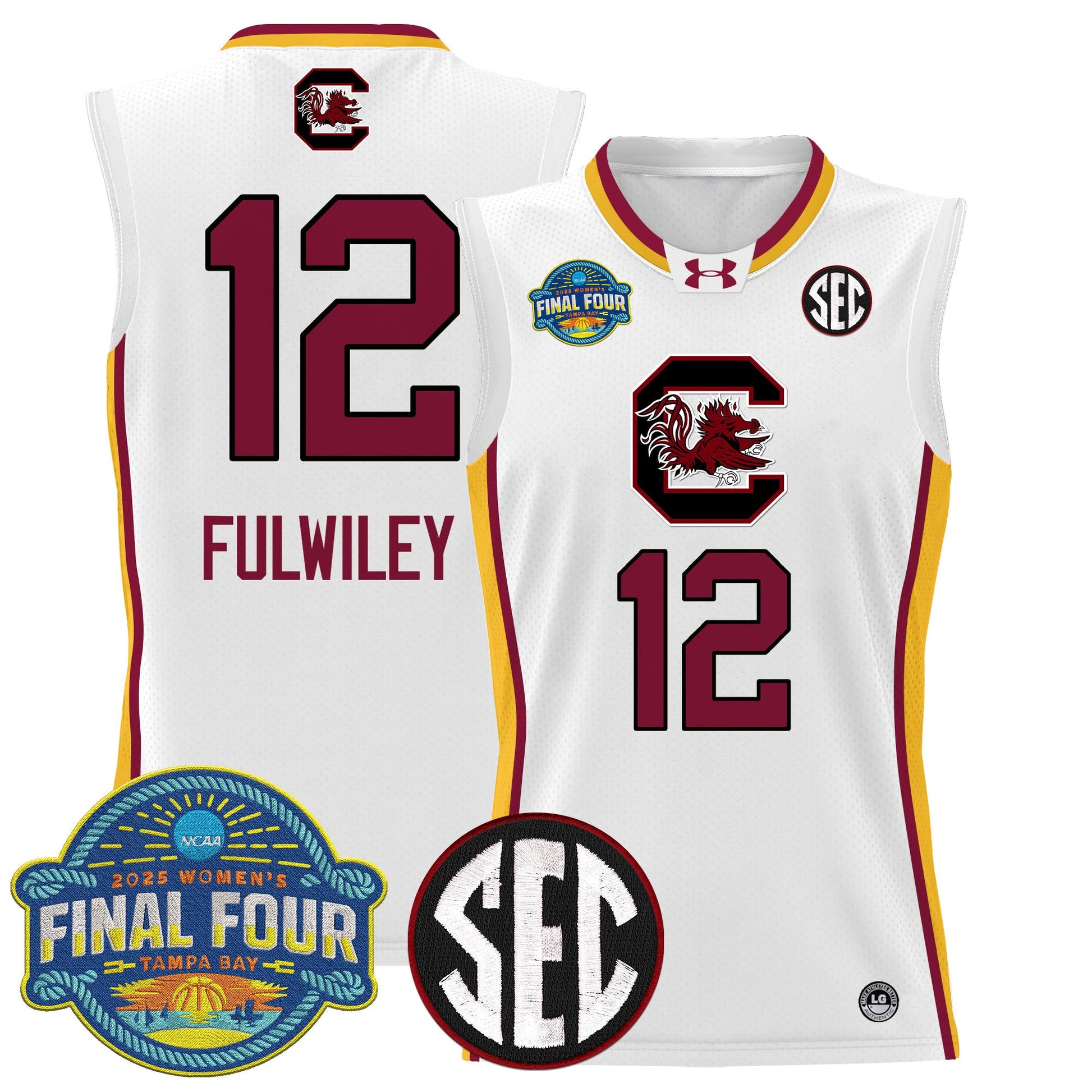 Men's Size - South Carolina Gamecocks 2025 Sec Women's Final Four Patch Lightweight Basketball Jersey - All Stitched