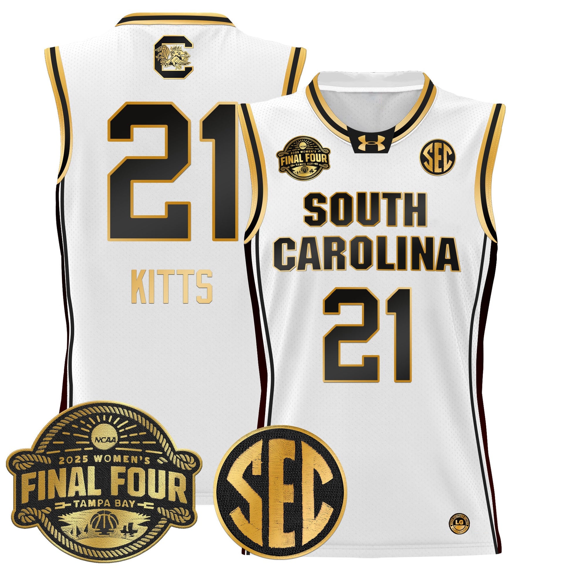 Men's Size - South Carolina Gamecocks 2025 Sec Women's Final Four Patch Lightweight Basketball Jersey - All Stitched