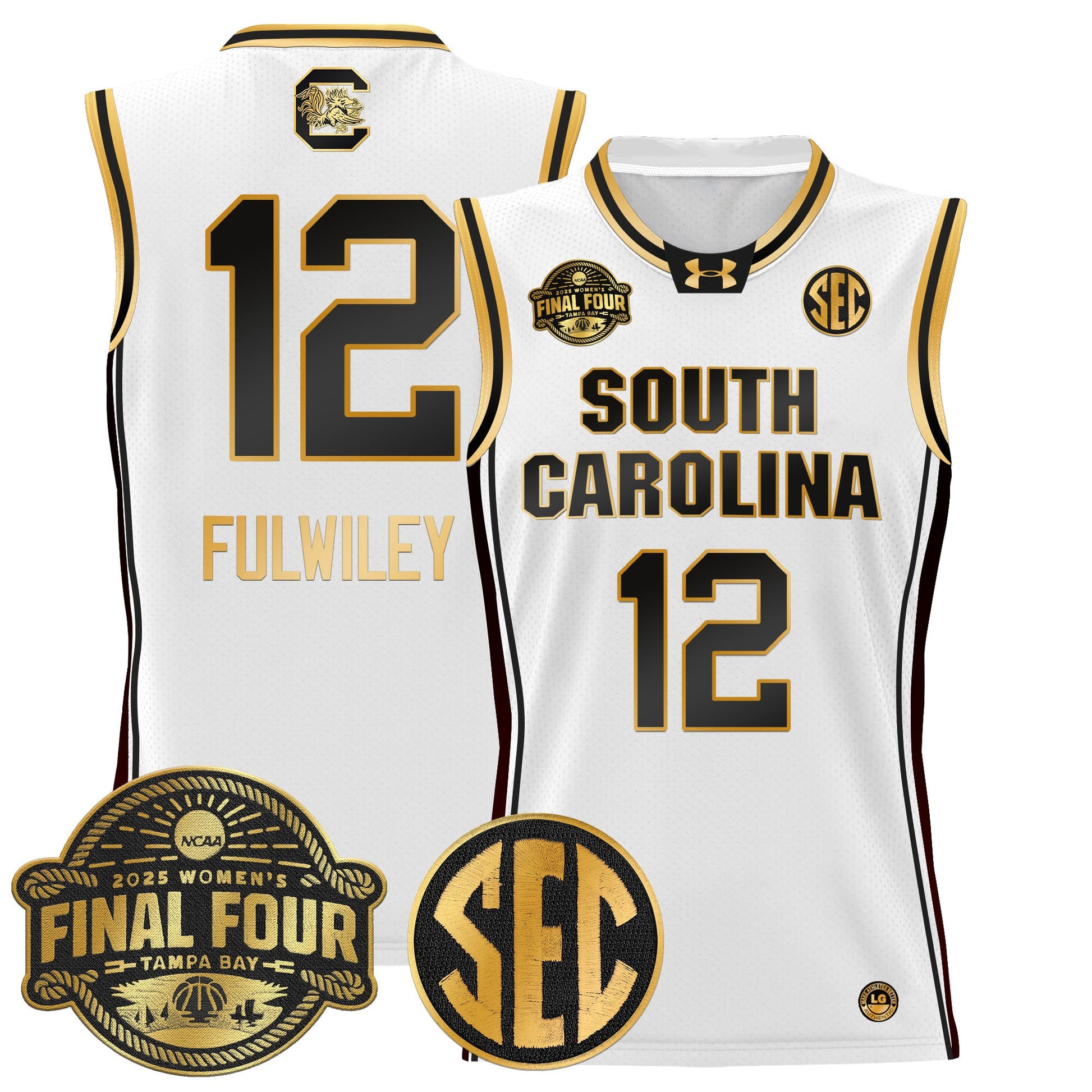 Men's Size - South Carolina Gamecocks 2025 Sec Women's Final Four Patch Lightweight Basketball Jersey - All Stitched