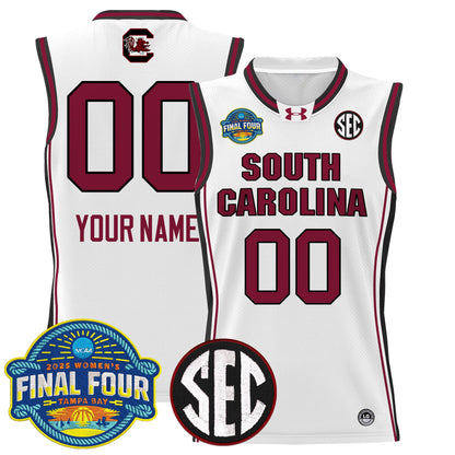 South Carolina Gamecocks 2025 Sec Women's Final Four Patch Lightweight Basketball Custom Jersey - All Stitched